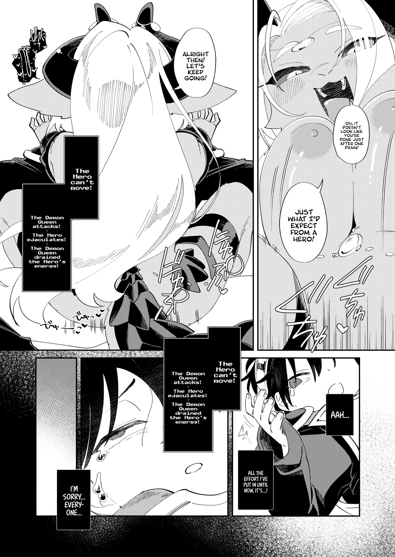 Hentai Manga Comic-The Demon Queen Was Invincible So The Hero Got All His Power Sucked From Him & Ended Up As Her Pet!-Read-12